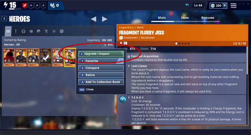 Fortnite Increase Rarity Hero Skills Managing Your Heroes Guide Fortnite Save The World Sssshhhh Tv