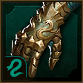 Protection gauntlets icon.