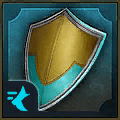 Speed shield icon.